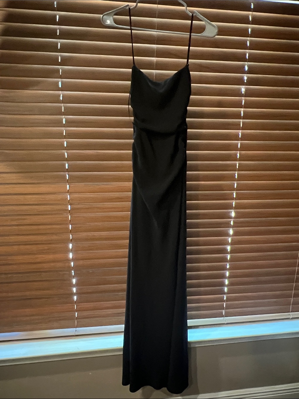 Zara Black Slip Maxi Dress with Spaghetti Straps